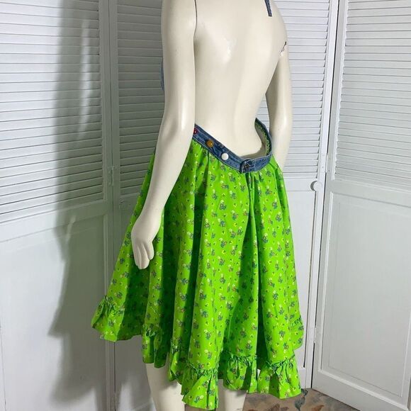 NWT Vintageinc Handmade Denim Halter Top Full Circle Dress Free Size - Picture 13 of 16